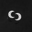 .12 ct. t.w. Diamond Moon Stud Earrings in Sterling Silver