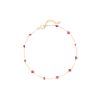 2.70 ct. t.w. Pink Tourmaline Bead Anklet in 14kt Yellow Gold