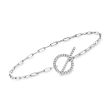 .25 ct. t.w. Diamond Toggle Paper Clip Link Bracelet in Sterling Silver