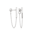 .10 ct. t.w. Diamond Bar and Chain Drop Earrings in Sterling Silver