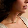3.70 ct. t.w. Emerald Station Bead Necklace in 14kt Yellow Gold