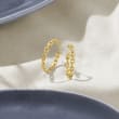 14kt Yellow Gold Paper Clip Link Hoop Earrings