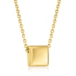 Italian 14kt Yellow Gold Cube Necklace
