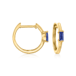 .10 ct. t.w. Sapphire Huggie Hoop Earrings in 14kt Yellow Gold