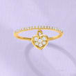 .20 ct. t.w. Diamond Heart Charm Ring in 14kt Yellow Gold