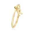 14kt Yellow Gold &quot;R&quot; Initial Charm Ring
