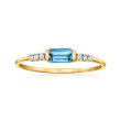 .30 Carat London Blue Topaz Ring with Diamond Accents in 14kt Yellow Gold
