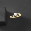 5-5.5mm Cultured Pearl and Diamond-Accented Ring in 14kt Yellow Gold