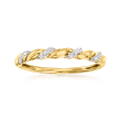 Diamond-Accented Twisted Ring in 14kt Yellow Gold