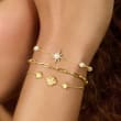 4-6.5mm Cultured Pearl Sun Bracelet with .10 ct. t.w. Diamonds in 14kt Yellow Gold