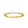 2-2.5mm Cultured Pearl Trio Ring in 14kt Yellow Gold