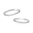 Sterling Silver Jewelry Set: Two Curb and Rolo-Link Rings