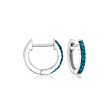 .10 ct. t.w. Blue Diamond Hoop Earrings in Sterling Silver