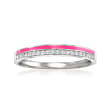 .10 ct. t.w. Diamond Ring with Pink Enamel in Sterling Silver