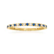 .18 ct. t.w. Sapphire and .13 ct. t.w. Diamond Eternity Band in 14kt Yellow Gold