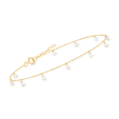 2.5-3mm Cultured Pearl Anklet in 14kt Yellow Gold
