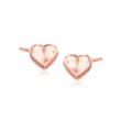 14kt Rose Gold Heart Earrings