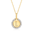 .10 ct. t.w. Diamond Medallion Personalized Pendant Necklace in 14kt Yellow Gold