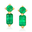 .70 ct. t.w. Emerald Earrings in 14kt Yellow Gold