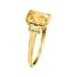 1.60 Carat Citrine and .20 ct. t.w. Peridot Ring in 14kt Yellow Gold