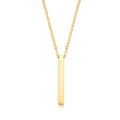 14kt Yellow Gold Vertical Bar Necklace