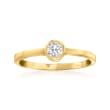 .20 Carat Bezel-Set Diamond Solitaire Ring in 14kt Yellow Gold
