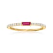 .10 Carat Ruby and .19 ct. t.w. Diamond Ring in 14kt Yellow Gold