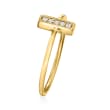 Diamond-Accented Bar Ring in 14kt Yellow Gold