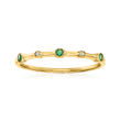 Emerald- and Diamond-Accented Ring 14kt Yellow Gold