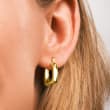 Italian 14kt Yellow Gold Square Hoop Earrings