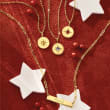 Birthstone Star Disc Pendant Necklace in 14kt Yellow Gold