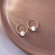 5-6mm Cultured Pearl Removable Hoop Earrings in 14kt Yellow Gold