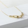 Italian 14kt Yellow Gold Paper Clip Link Center Necklace