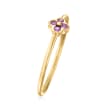 Amethyst-Accented Flower Ring in 14kt Yellow Gold