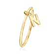 14kt Yellow Gold &quot;N&quot; Initial Charm Ring
