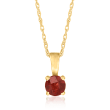 .28 Carat Garnet Pendant Necklace in 14kt Yellow Gold