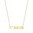 14kt Yellow Gold Personalized Petite Bar Necklace