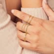 .18 ct. t.w. Sapphire and .13 ct. t.w. Diamond Eternity Band in 14kt Yellow Gold