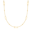Italian 14kt Yellow Gold Bead and Paper Clip Link Station Necklace