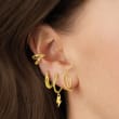 3mm 14kt Yellow Gold Huggie Hoop Earrings