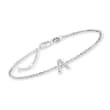 Diamond-Accented Initial Bracelet in Sterling Silver