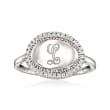 .10 ct. t.w. Diamond Personalized Oval Ring in Sterling Silver
