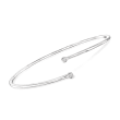 Diamond-Accented Bypass Bangle Bracelet in Sterling Silver