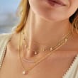 6mm Cultured Pearl Paper Clip Link Necklace in 14kt Yellow Gold