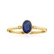 .70 Carat Sapphire and Diamond-Accented Ring in 14kt Yellow Gold