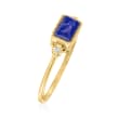 Lapis and Diamond-Accented Ring in 14kt Yellow Gold