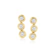 .15 ct. t.w. Bezel-Set Diamond Curved Earrings in 14kt Yellow Gold