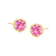 .40 ct. t.w. Pink Topaz Stud Earrings in 14kt Yellow Gold