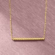 Italian 14kt Yellow Gold Twisted Bar Necklace
