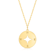 Italian 14kt Yellow Gold Compass Pendant Necklace